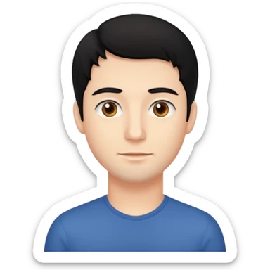 검정머리 30대 남성 제작 sticker