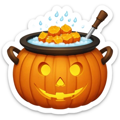 pumpkin cauldron with sugar for child sticker