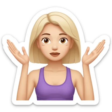 Minimal emoji of a woman performing face yoga, fingers pressing and lifting facial muscles, clear hand-on-face exercise movement, simple wellness icon style, no beauty or medical elements

 sticker