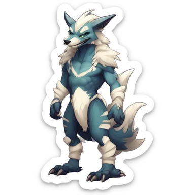 Cute Protogen-vernid-sergal-wickerbeast by griffsnuff & LiLaiRa & Falvie full body  sticker