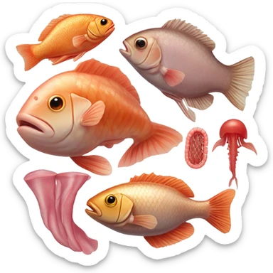 Fish organs  sticker