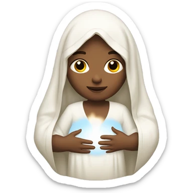 Maria mother of Jesus with Jesus in hands white skin sticker