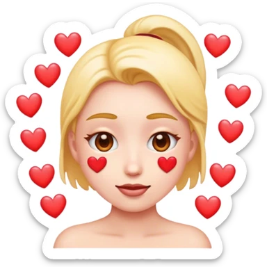 emoji face hearts instead of eyes sticker