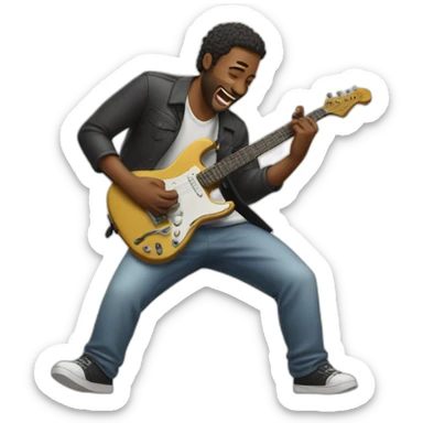 a guy jamming out sticker