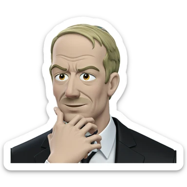 thoughtful man in formal attire sticker