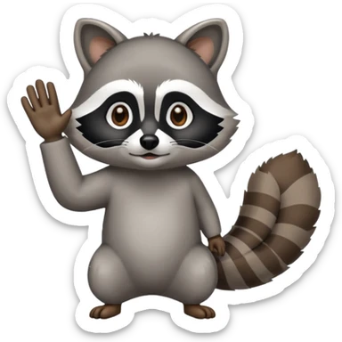 A raccoon that salutes sticker