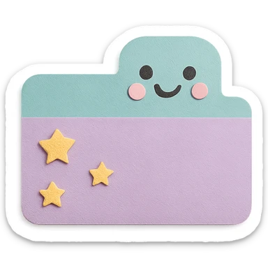 soft pastel cute tab divider with tiny stars with a smiling face accent sticker