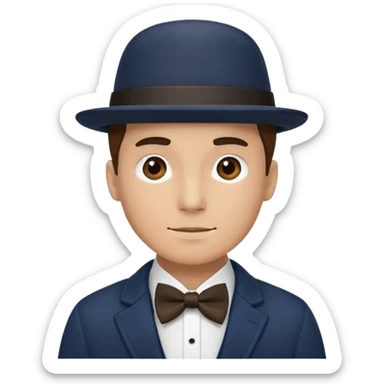 Bow Ties, Coats, and hat, man sticker