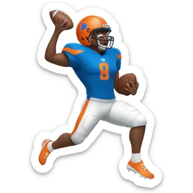 #89 catching a football wearing blue and orange sticker