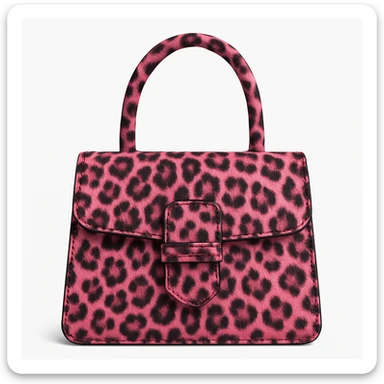 Pink leopard bag, remove background sticker