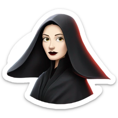 Jedi teen Morticia Addams racing on an antigrav red imperial patrol space speeder  sticker