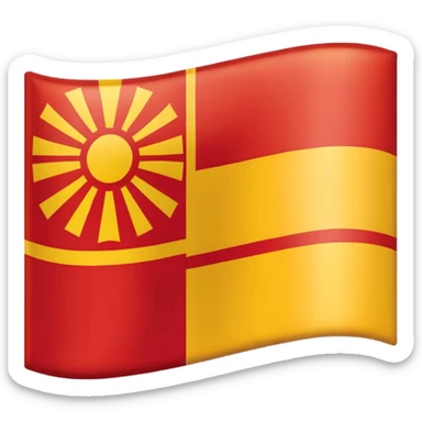 combine half the macedonian flag with half the polish flag so there is an even amount of each in the one flag. keep the colours of the flags the same do not merge them. just cut half of each and put them together, the polish flag is this 🇵🇱 and macedonian is this 🇲🇰 sticker