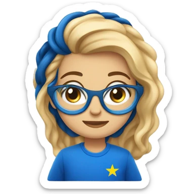 eu sou um menino com pele clara com cabelo loiro e olho azul sticker