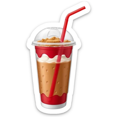 strawberry biscoff drink with lid and straw without face sticker
