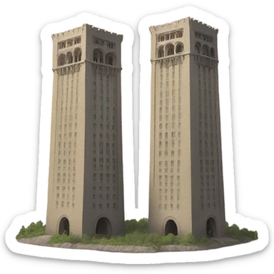 Two towers next to each other sticker