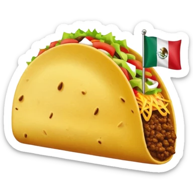 Mexico flag and taco sticker