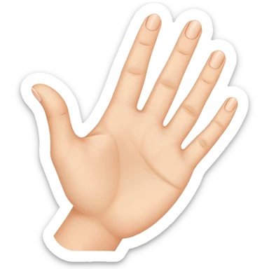 hand with fingers extended, but ring finger touching palm  sticker