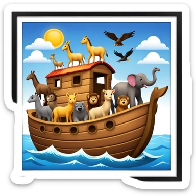 animaux dans arche de noe sticker