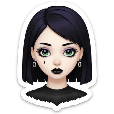 Goth pierced girly girl sticker