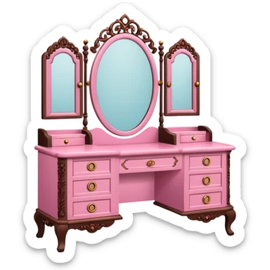 pink and brown vanity sticker
