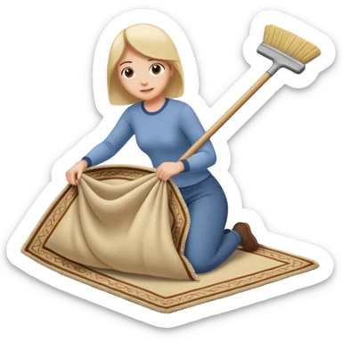 Lifting up a rug and sweeping  stuff under to hide things sticker