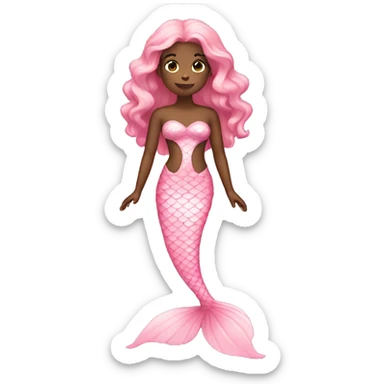 full body light pink mermaid sticker