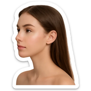 pretty girl profile, no background sticker