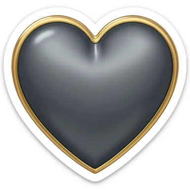 Dark grey metallic heart lined with gold gems sticker