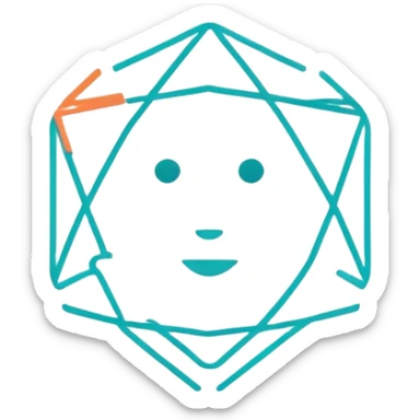 minimalist logo for AI SaaS service self2.art, simple and clean design sticker