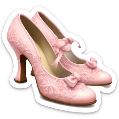 vintage rococo light pink heel shoes  sticker
