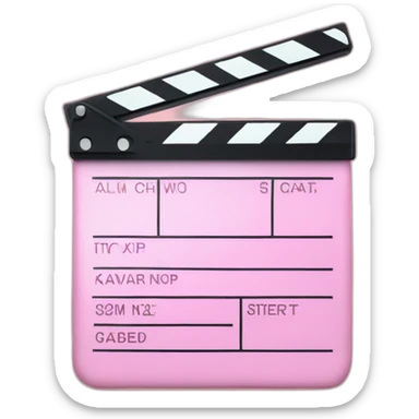 light pink clapperboard sticker