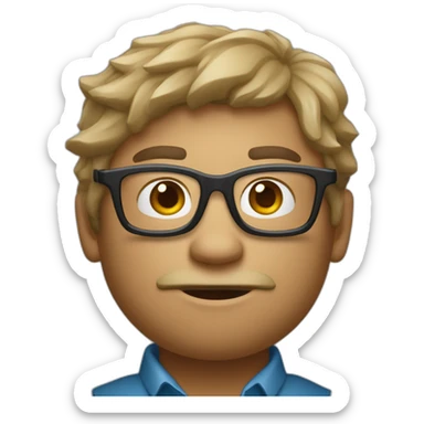 Un Humain qui ressemble à un bison portant des lunettes et ayant une calvitie sticker