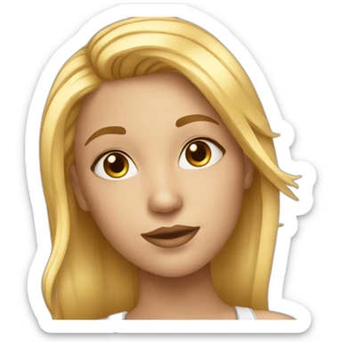 Attractive girl with golden hair sticker