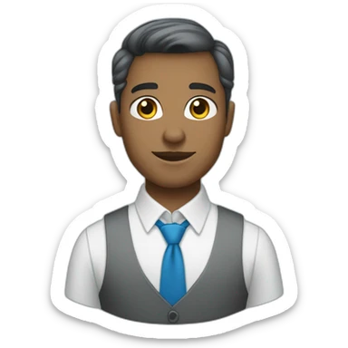 white jehovahs witness with black gray very short hair and blue bow tie sticker