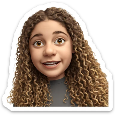 smiling portrait of curly hair sticker