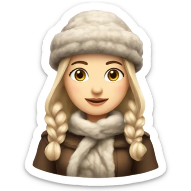 Winter Outfit, Slavic princess with a hat sticker
