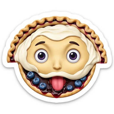 Piece of pie making crazy face sticker