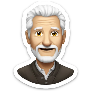 white haired old man portrait happy new year 2025 sticker