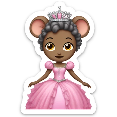 rat princess wearing a pink dress sticker