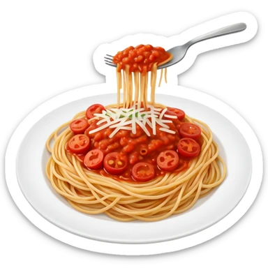 plate of spaghetti with tomato sauce sticker