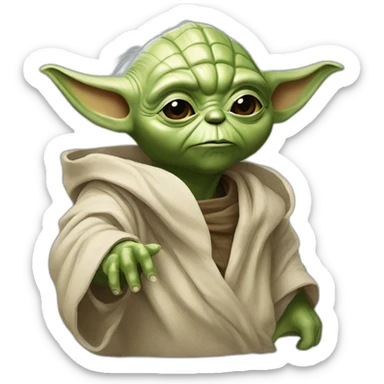 Yoda avec R2D2 et C3PO sticker