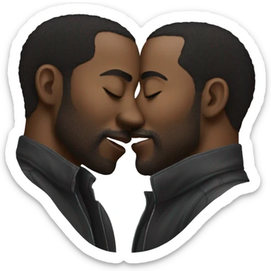 2 guys kissing black hot sticker