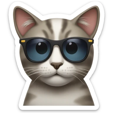 Cat with sunglasses sticker