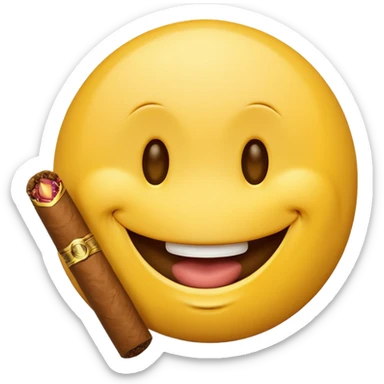 Smiley face with cigar sticker