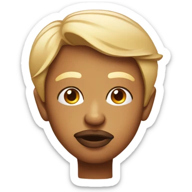 Side eye emoji puckered lips to side  sticker