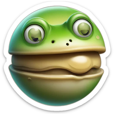 planet Jupiter with a cartoon pensive frog face sticker