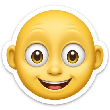dopey emoji, wide eyes, lopsided grin sticker