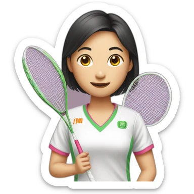 ASIA GIRL HOLDING BADMINTON sticker