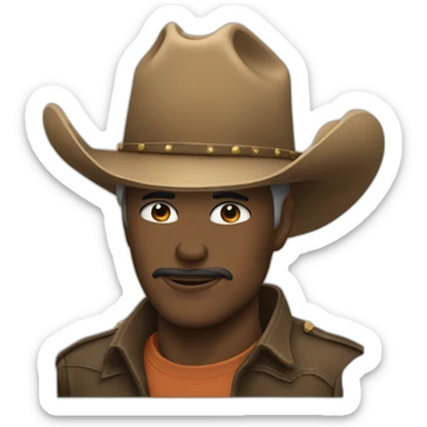saluting crying face with a cowboy hat sticker