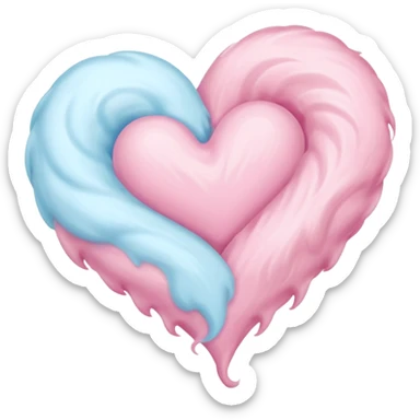pastel heart with a cotton candy swirl sticker
